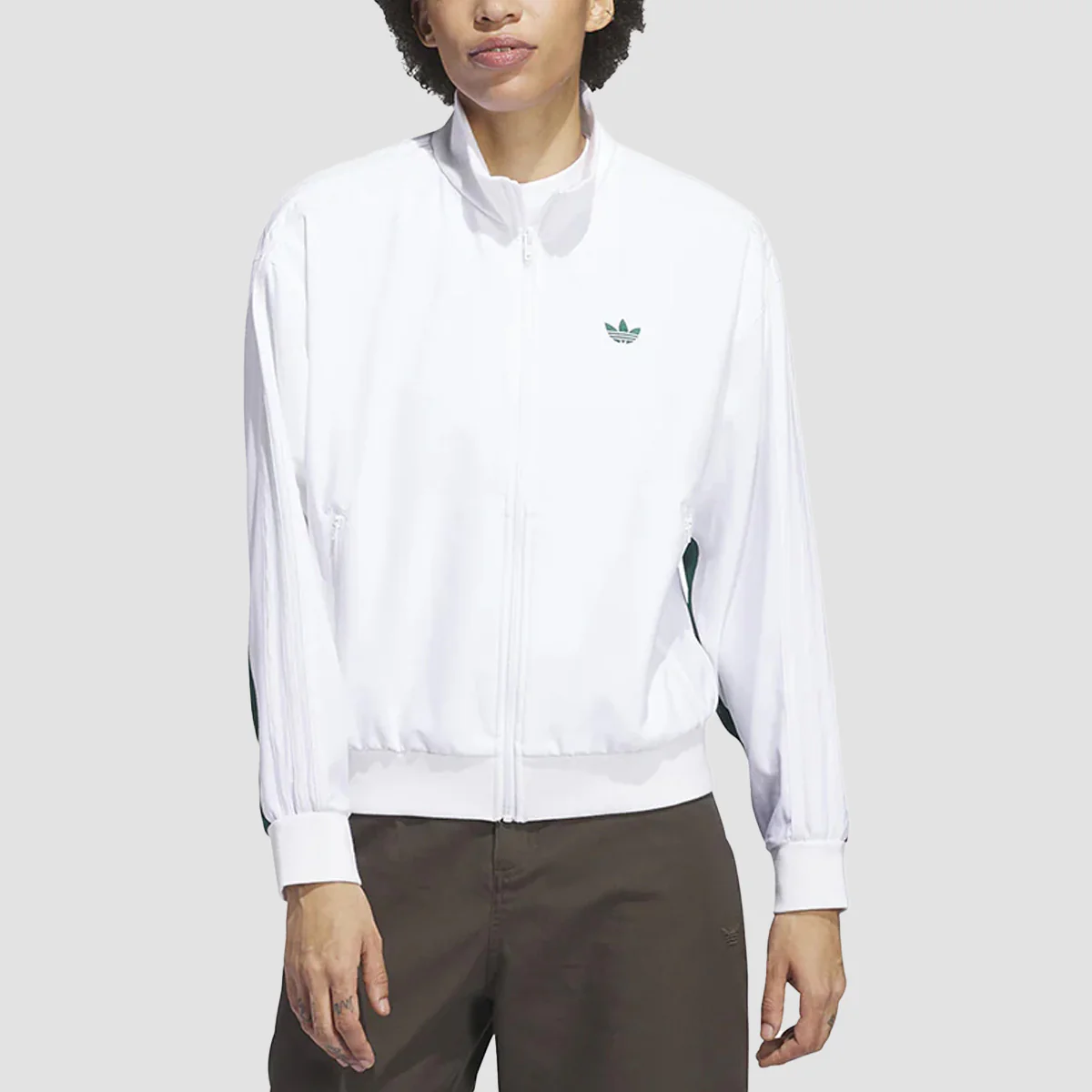 adidas Skate Jacket White/Collegiate Green - Womens - Image 2