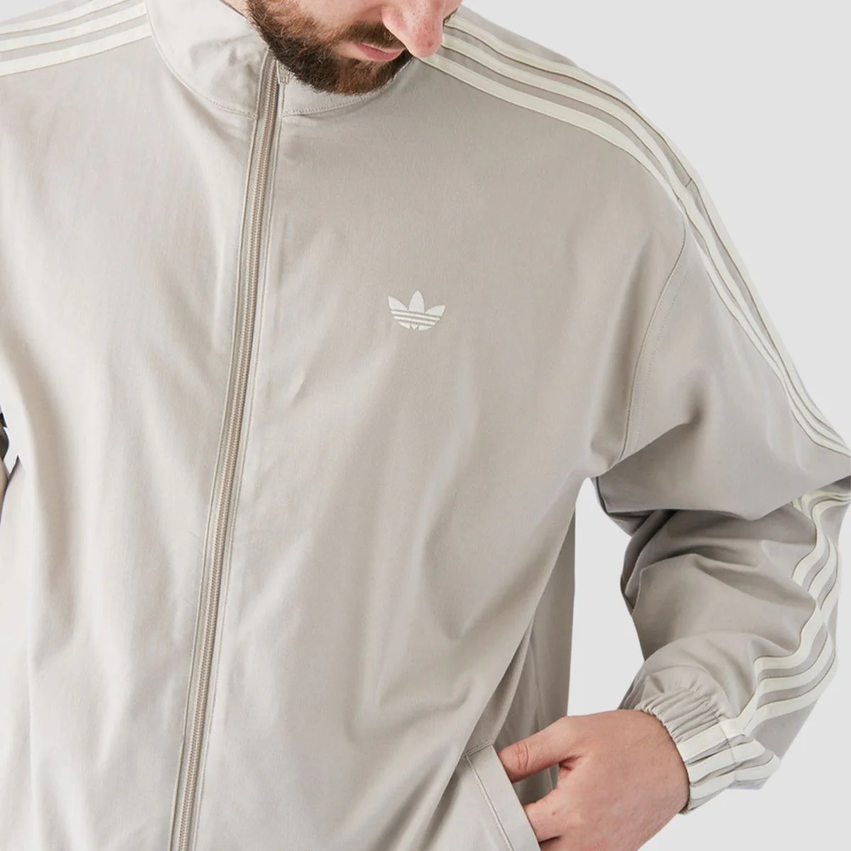 adidas Skateboarding Superfire Firebird Track Jacket (Gender Neutral) Putty Grey/Ivory - Image 2