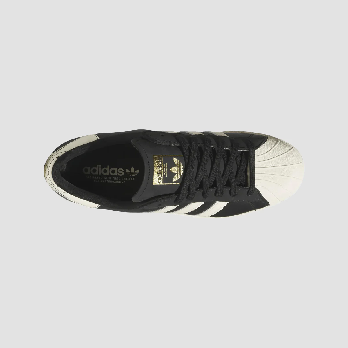 adidas Superstar 80 Adv Shoes - Core Black/Cream White/Gold Met. - Image 3
