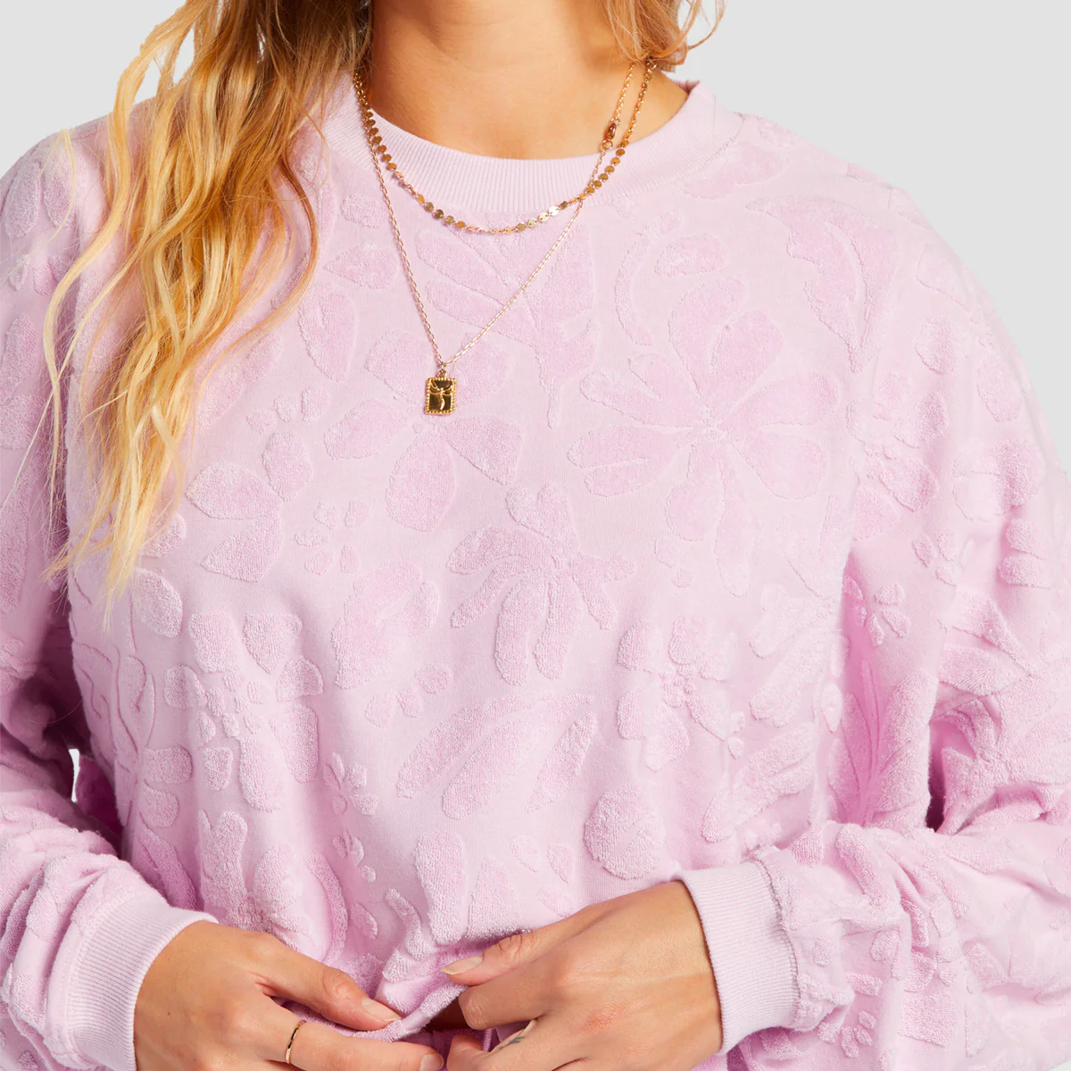 Billabong Loosen Up Crew Sweatshirt Lilac Smoke - Image 3