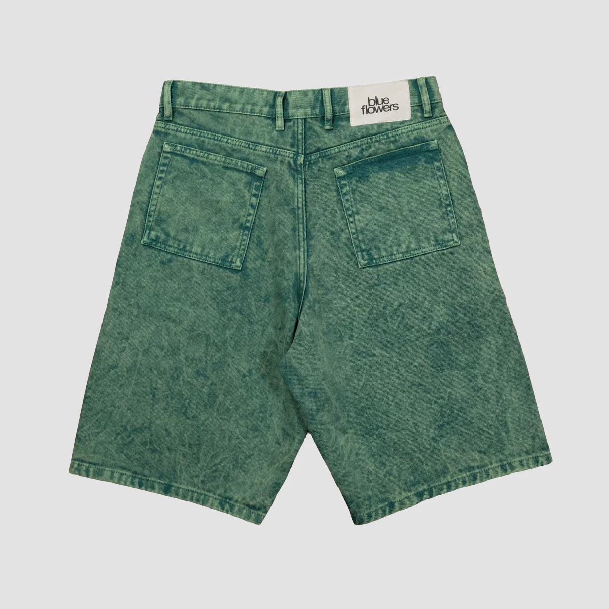 Blue Flowers Evolve Denim Shorts Eco Green wash - Image 2