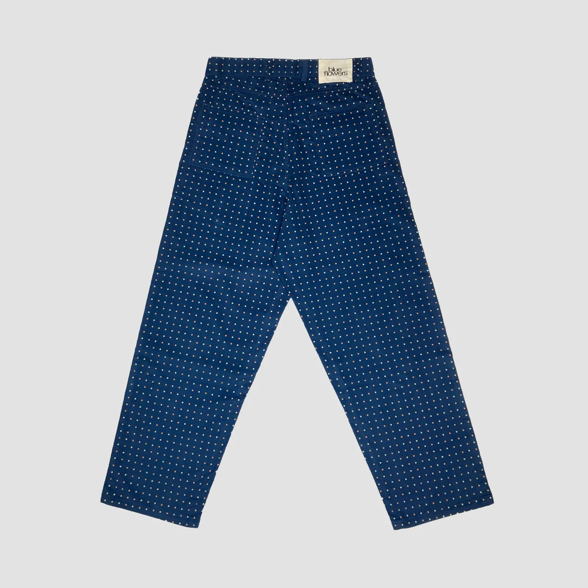 Blue Flowers Speckled Corduroy Trousers Navy Blue - Image 2