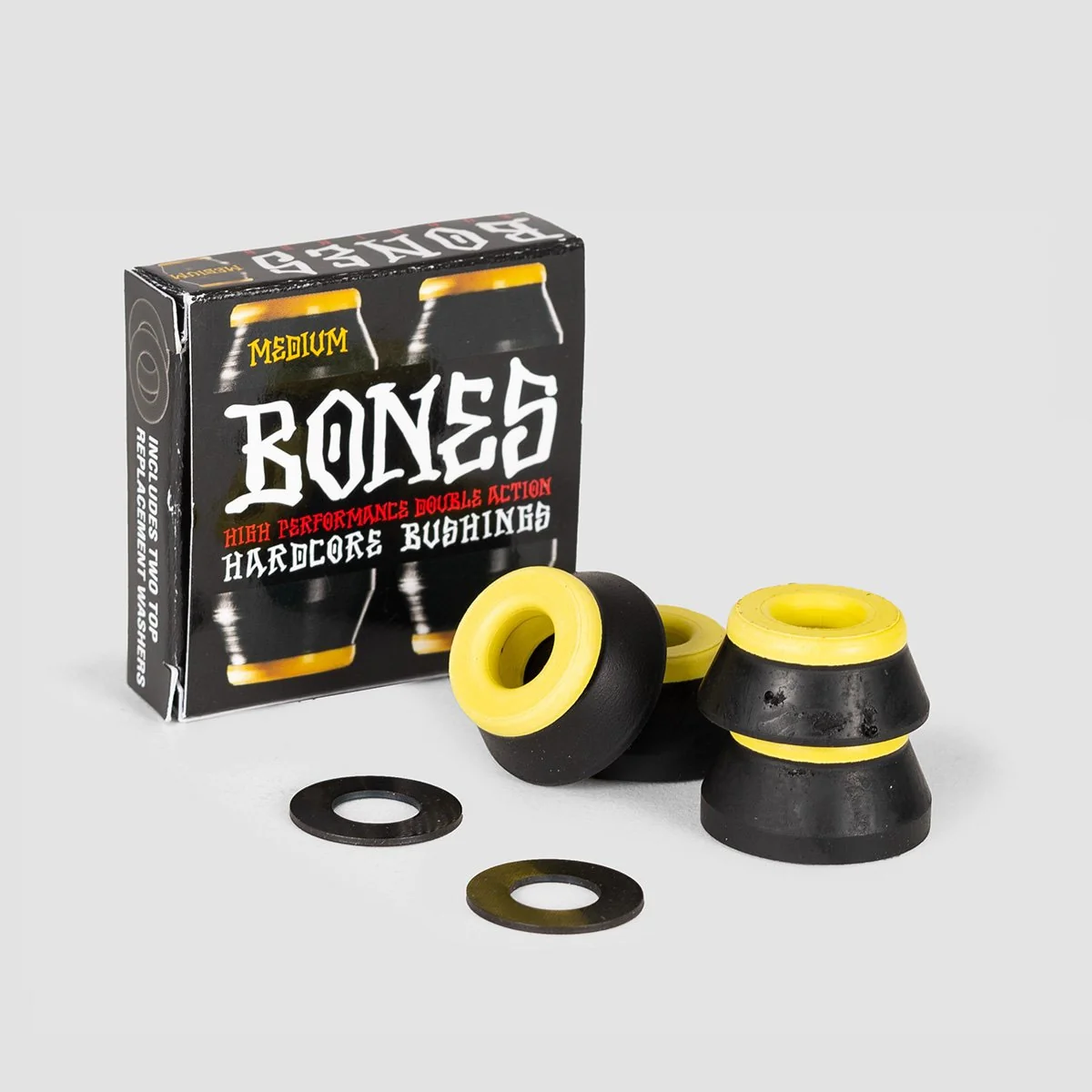Bones Hardcore Bushings Medium Yellow/Black x2