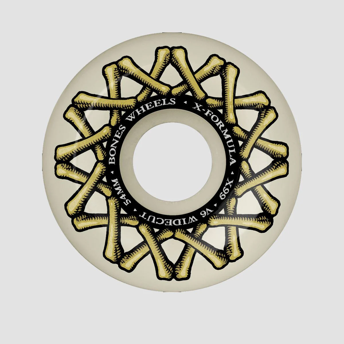 Bones X-Formula XF Widecut V6 99A Skateboard Wheels White 54mm