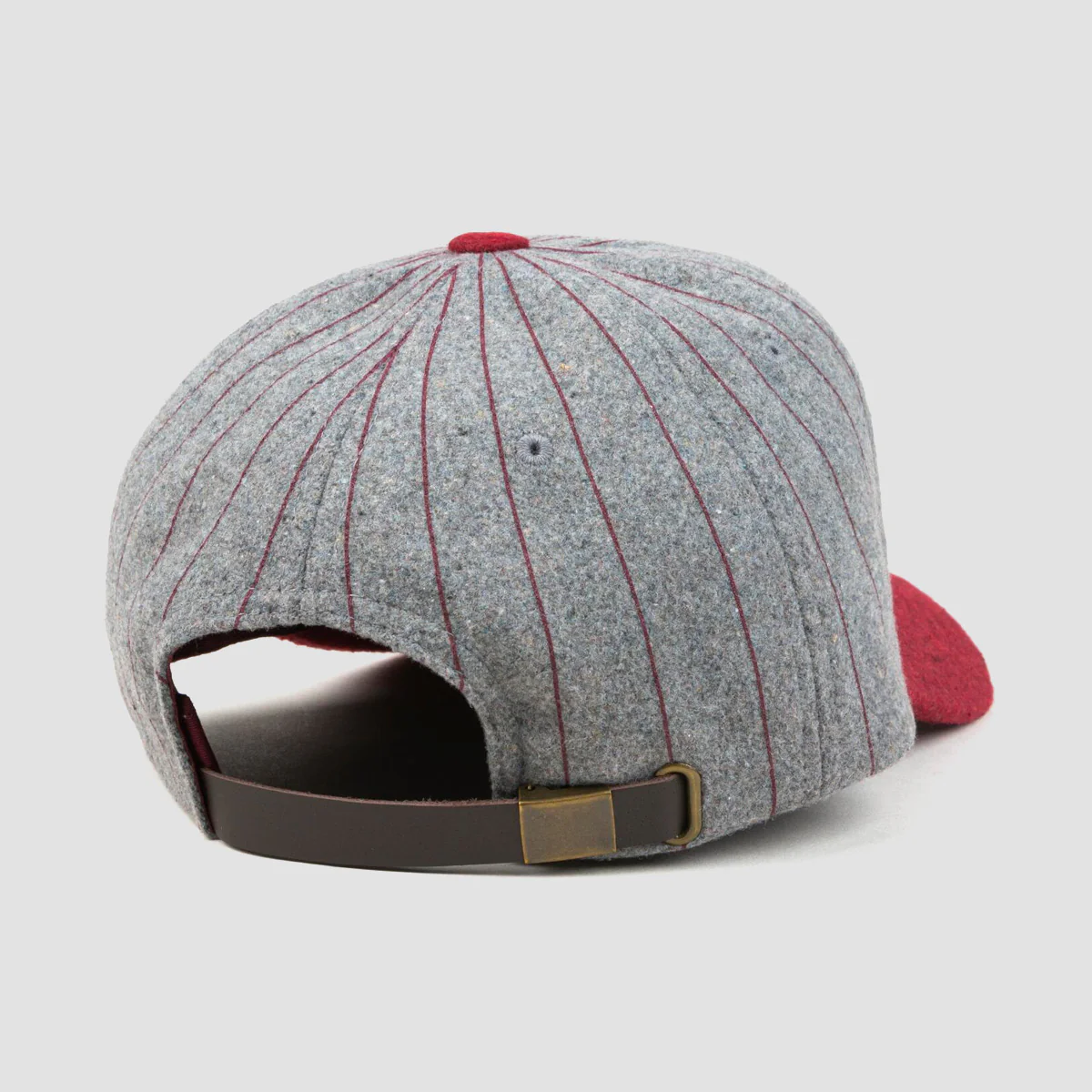 Brixton Burt MP Cap Light Heather Grey/Burgundy - Image 2