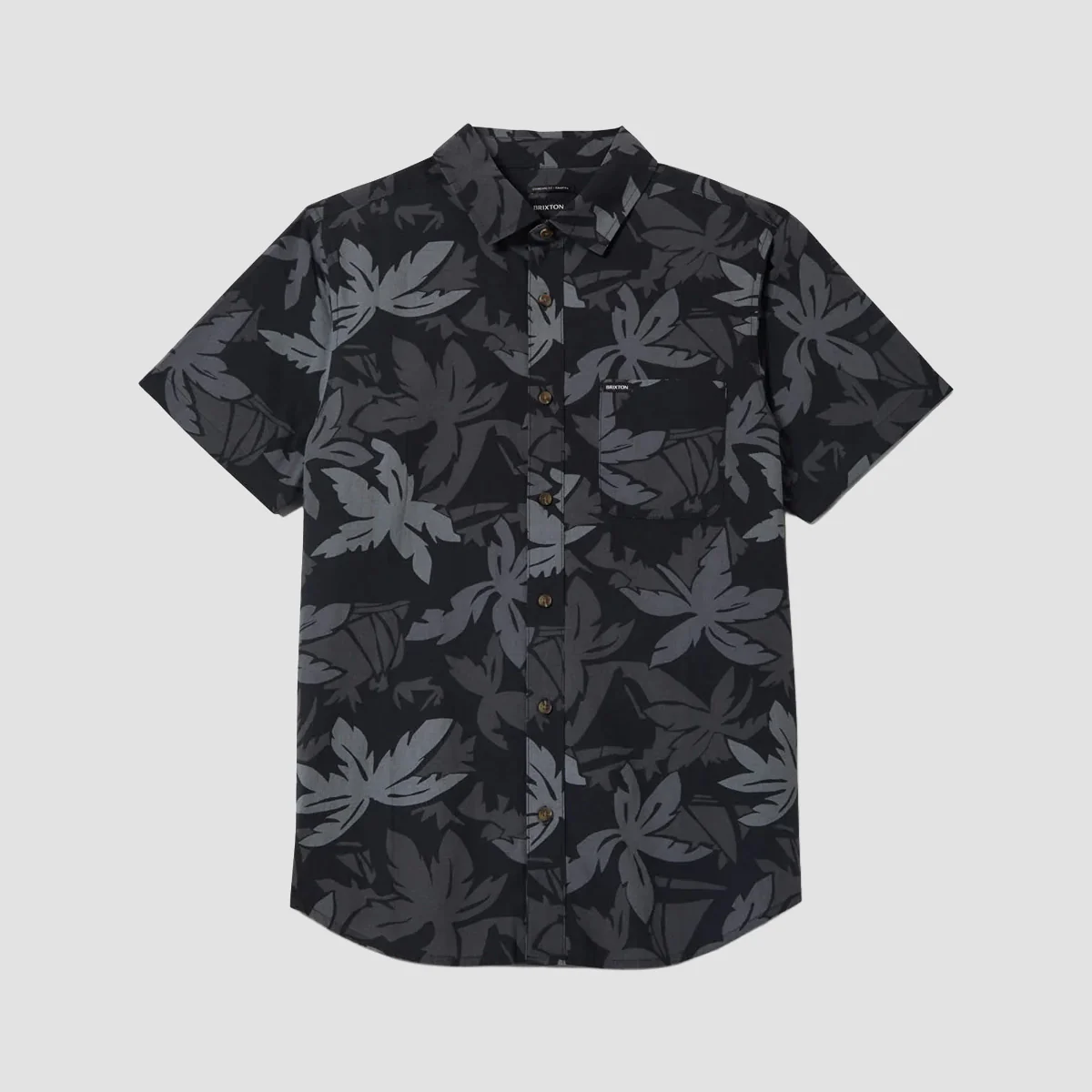 Brixton Charter Print Short Sleeve Shirt Black/Trooper/Future Grey Palm