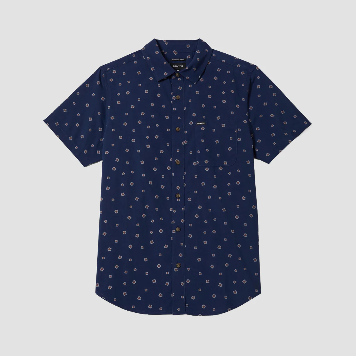 Brixton Charter Print Short Sleeve Shirt Midnight Blue Geo