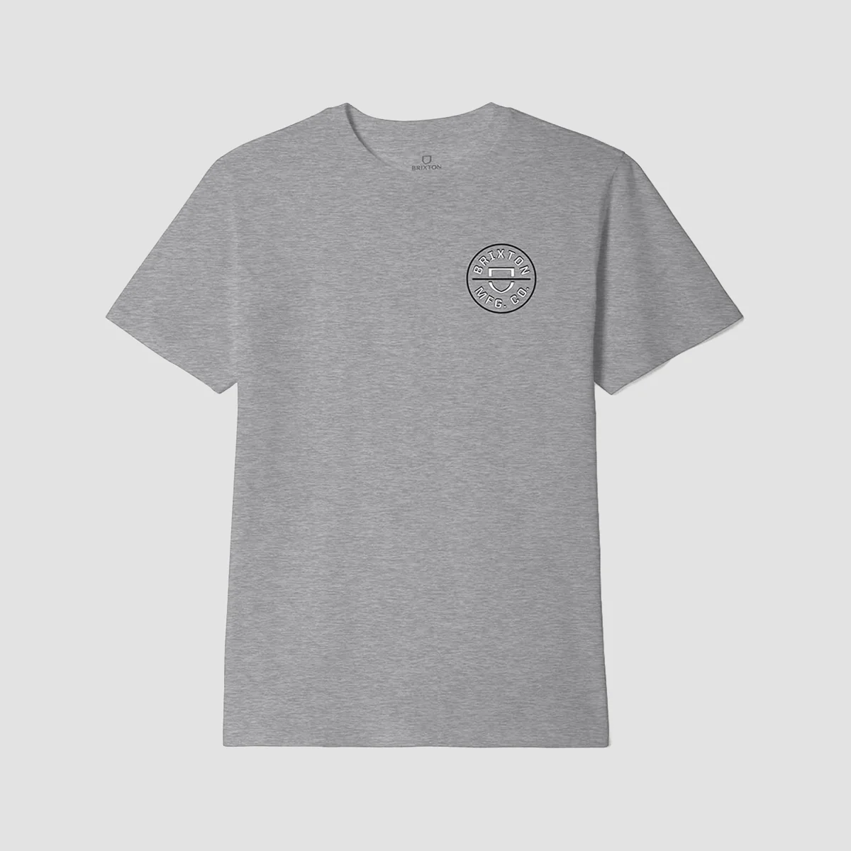 Brixton Crest II T-Shirt Heather/White/Black - Image 2