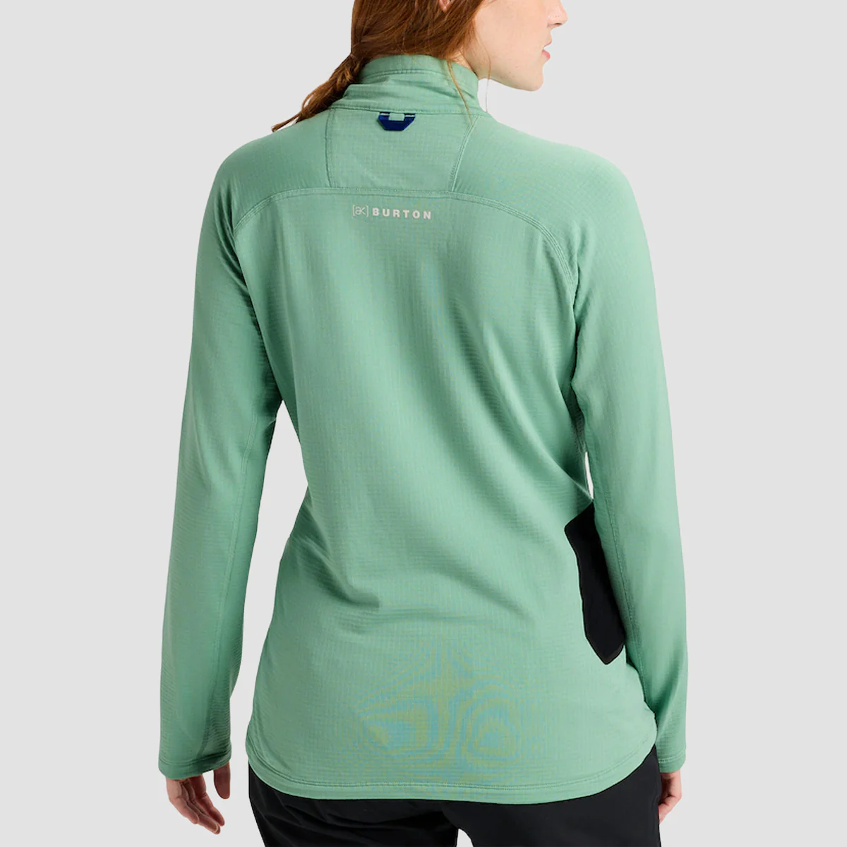 Burton [ak] Helium Grid Fleece Quater-Zip Sweatshirt Soft Sage - Womens - Image 2