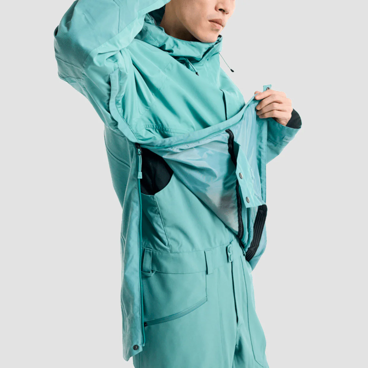 Burton Frostner 2L Pullover Snow Jacket Rock Lichen - Image 4
