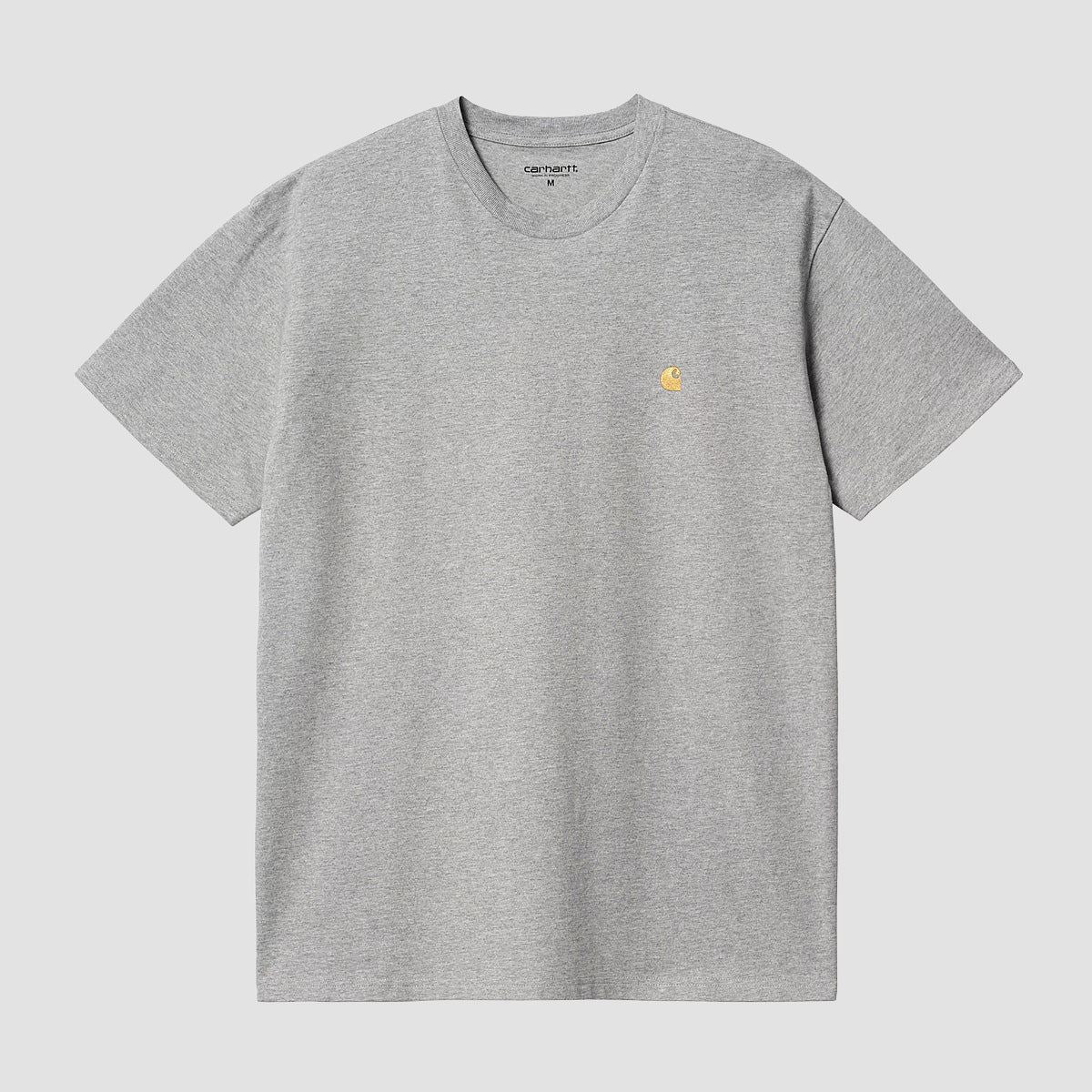 Carhartt WIP Chase T-Shirt Grey Heather/Gold - Image 3