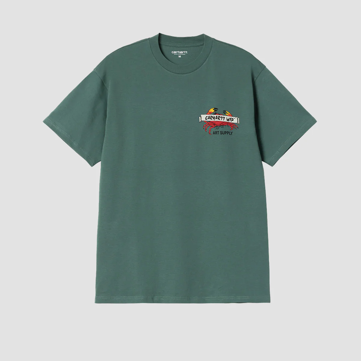 Carhartt WIP Crab Paint T-Shirt Silver Pine - Image 2
