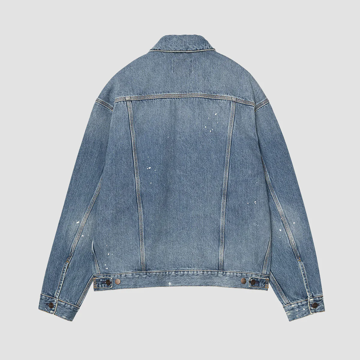 Carhartt WIP Helston Jacket Blue Destroy Wash/Splatter - Image 2