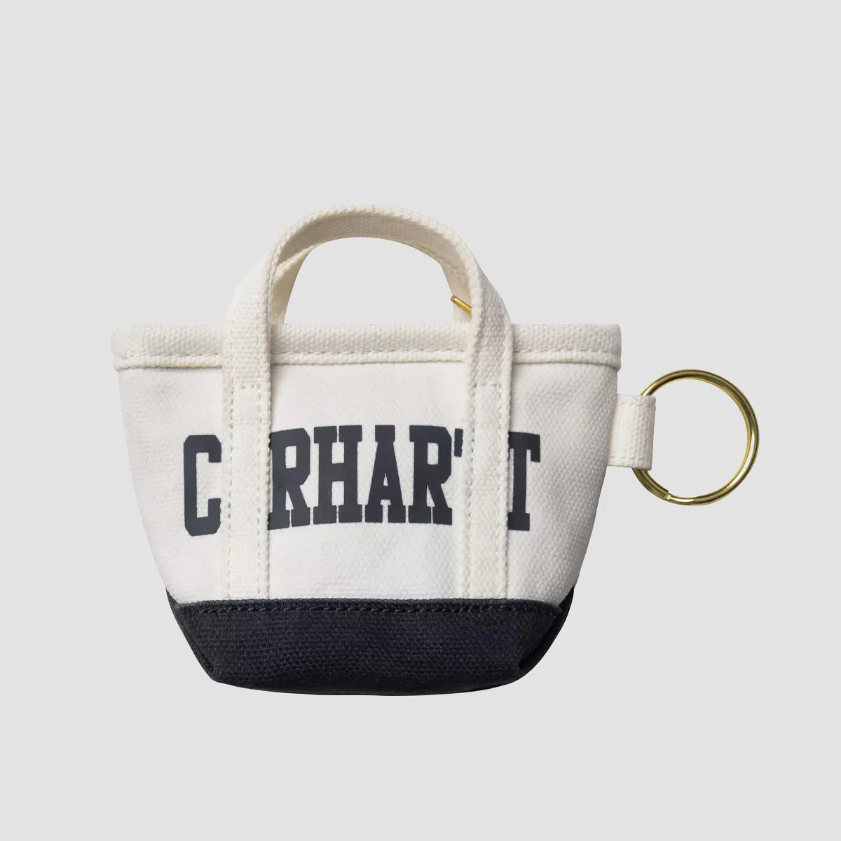 Carhartt WIP Mini Tote Bag Keychain Natural/Blue - Image 2