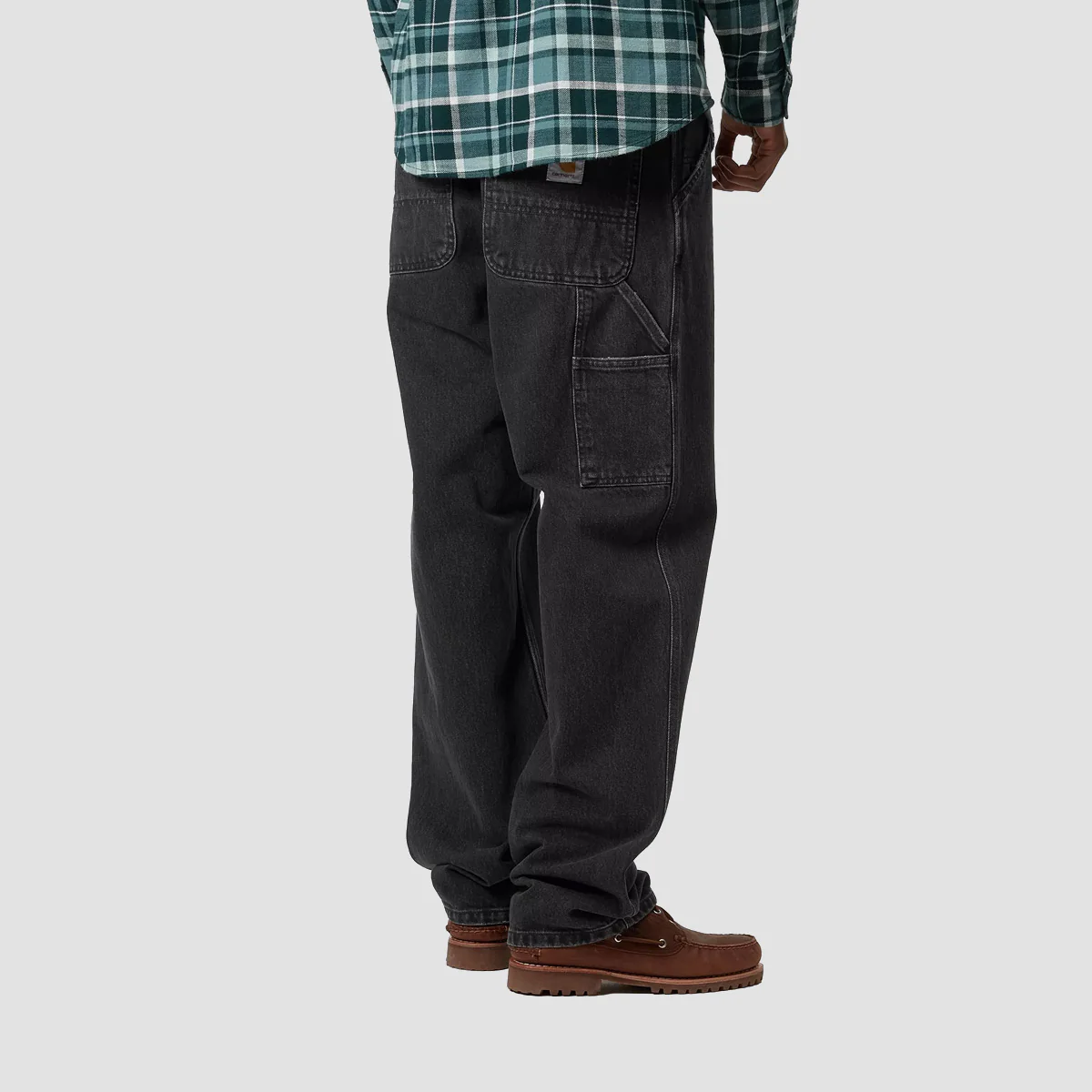 Carhartt WIP Single Knee Relaxed Fit Jeans Black Stone Washed