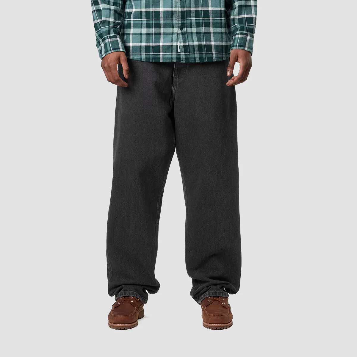Carhartt WIP Single Knee Relaxed Fit Jeans Black Stone Washed - Image 2
