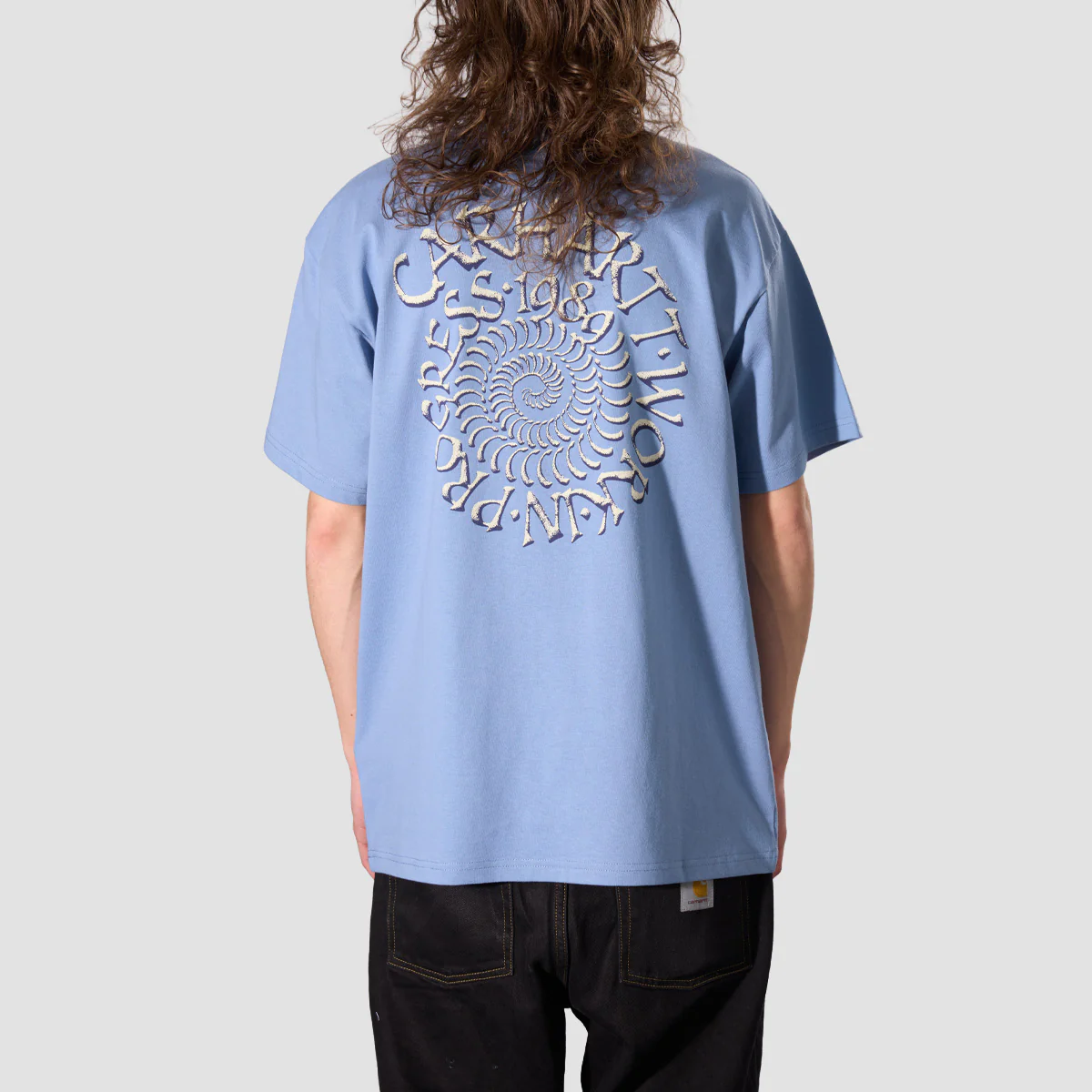 Carhartt WIP Spirals T-Shirt Gentle Blue - Image 2