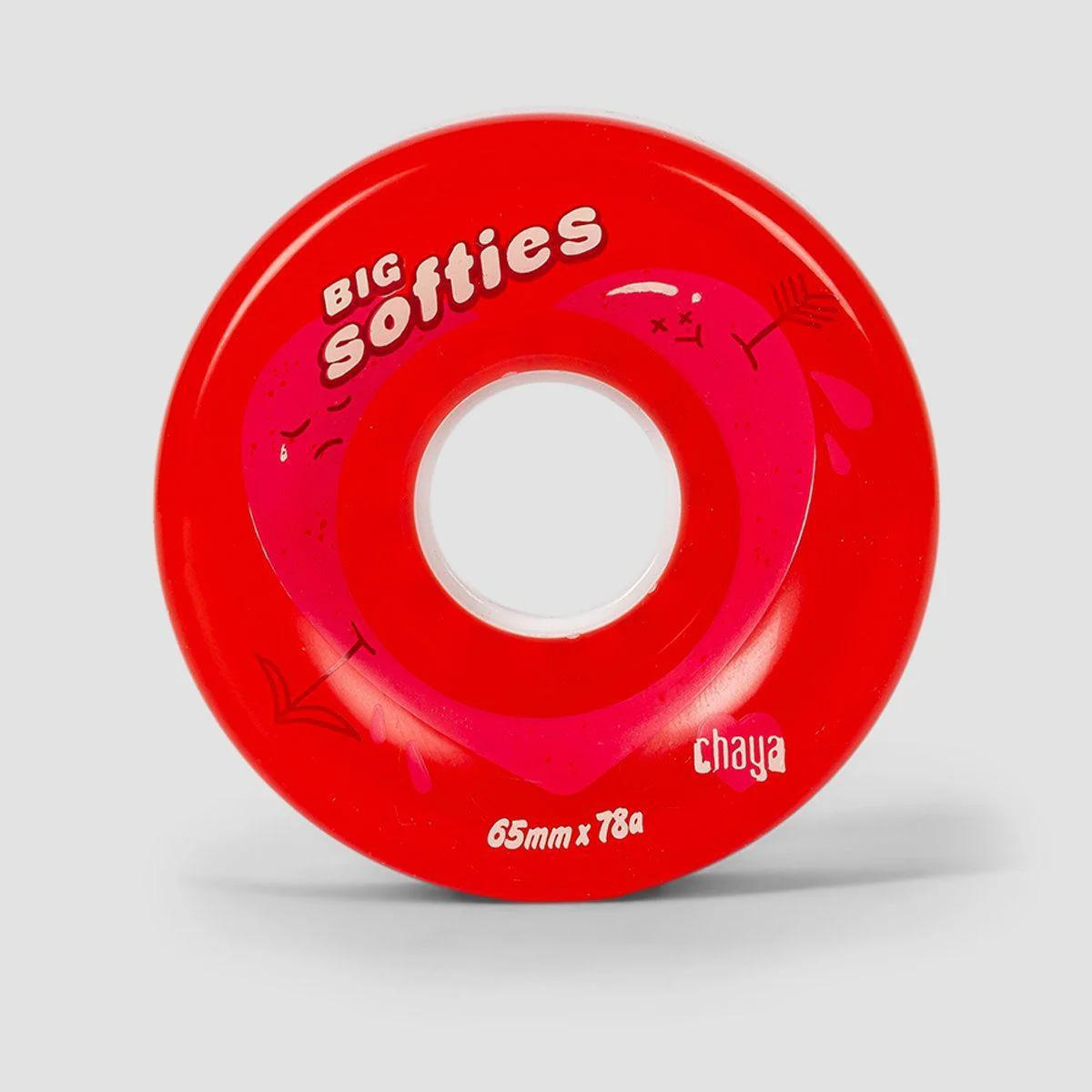 Chaya Big Softies 78A Outdoor Quad Wheels X4 Clear Red 65mm - Image 2
