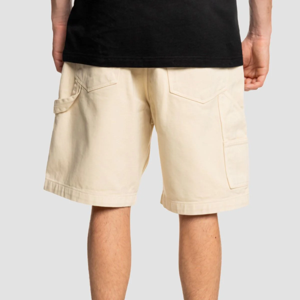 DC Carpenter Baggy Denim Shorts Oatmeal Overdye - Image 2