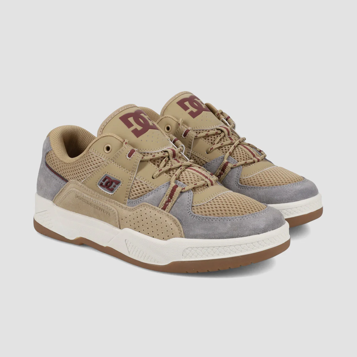 DC Construct Shoes - Grey/Tan/Off White - Image 2