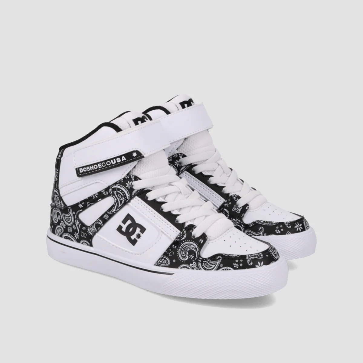 DC Pure Hi Top EV Shoes - Black/White/Print - Kids - Image 2