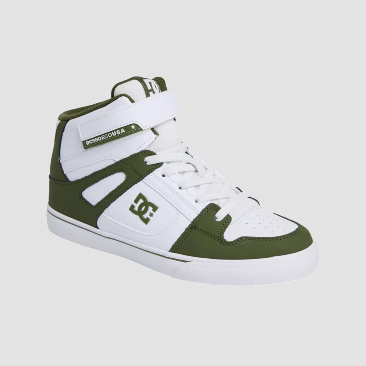 DC Pure Hi Top EV Shoes - Olive/White - Kids - Image 2