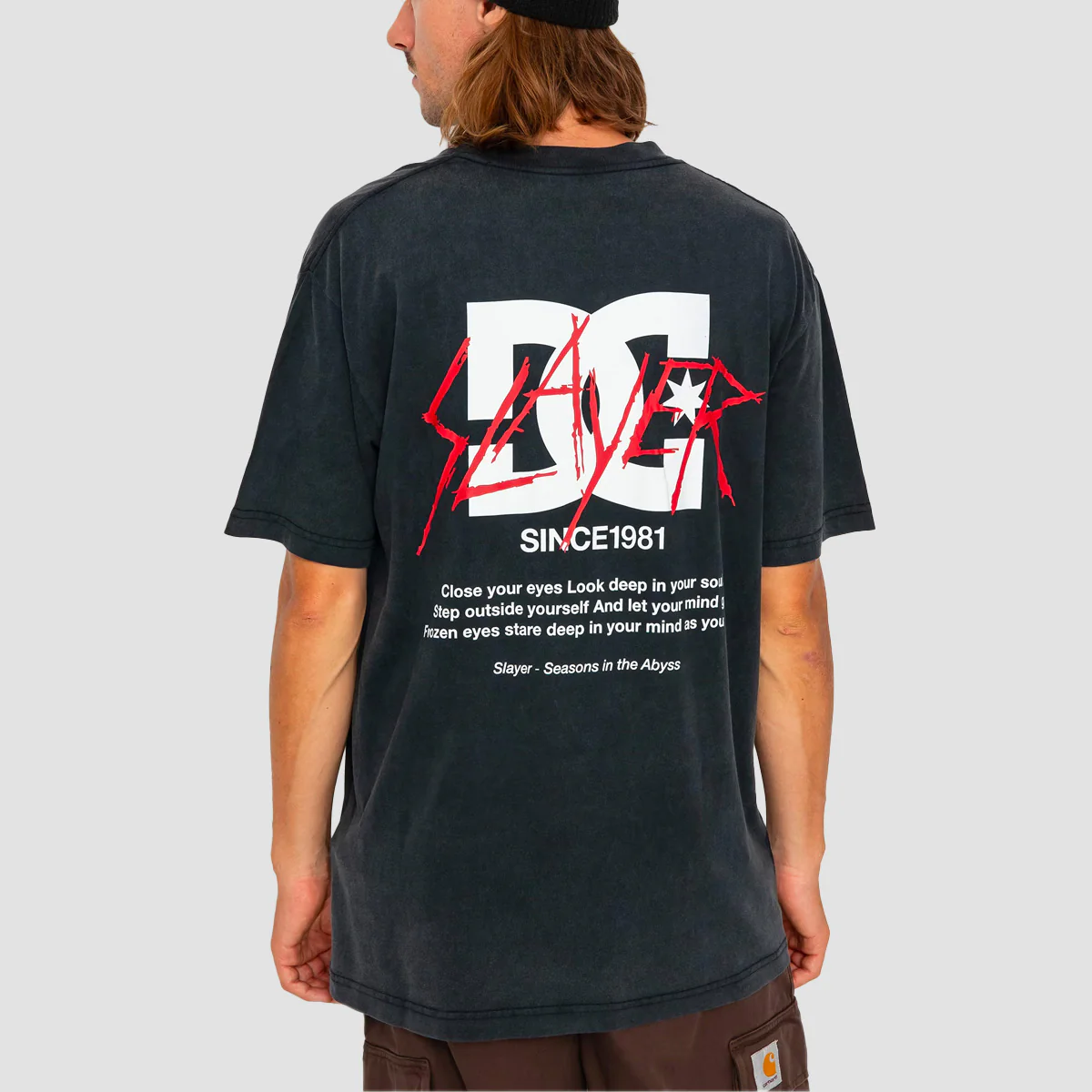 DC X Slayer 1981 T-Shirt Black Acid Wash - Image 2