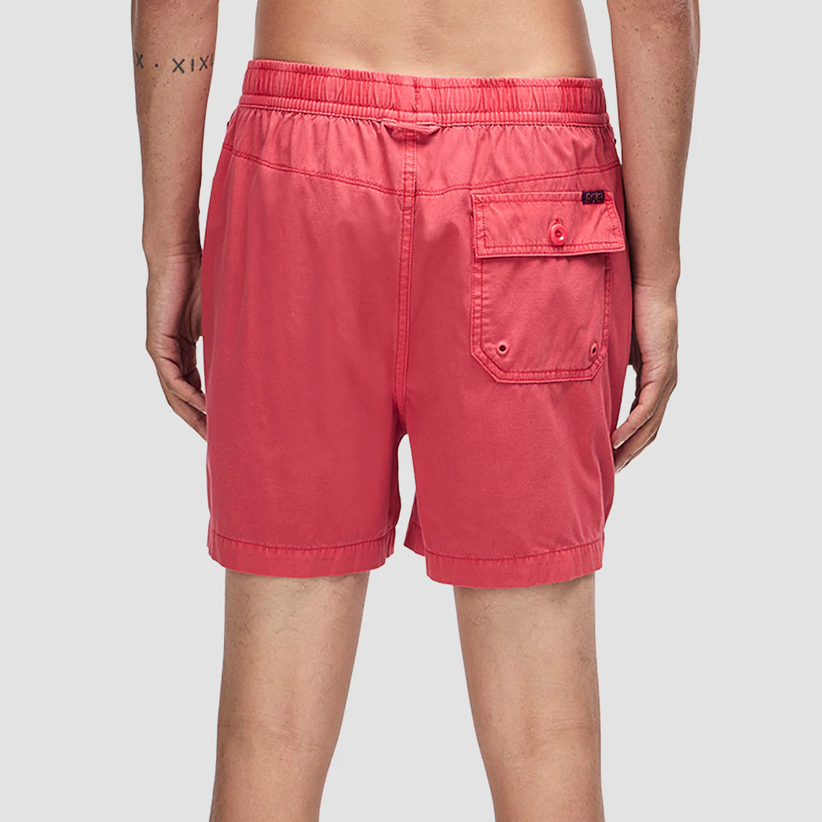 Deus Sandbar Garment Dyed Swim Shorts Melon Red - Image 2