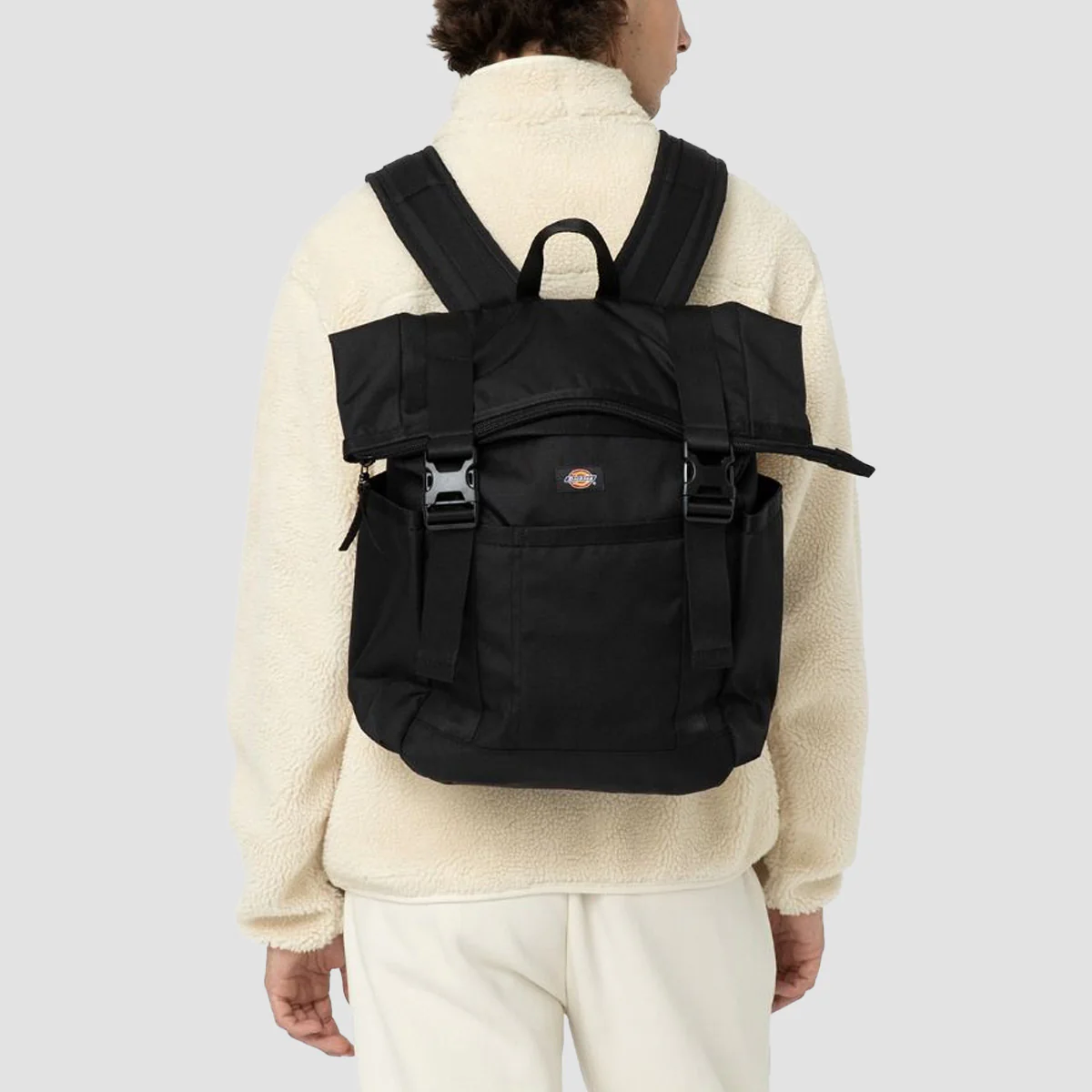 Dickies Ashville Roll Top Backpack Black - Image 3
