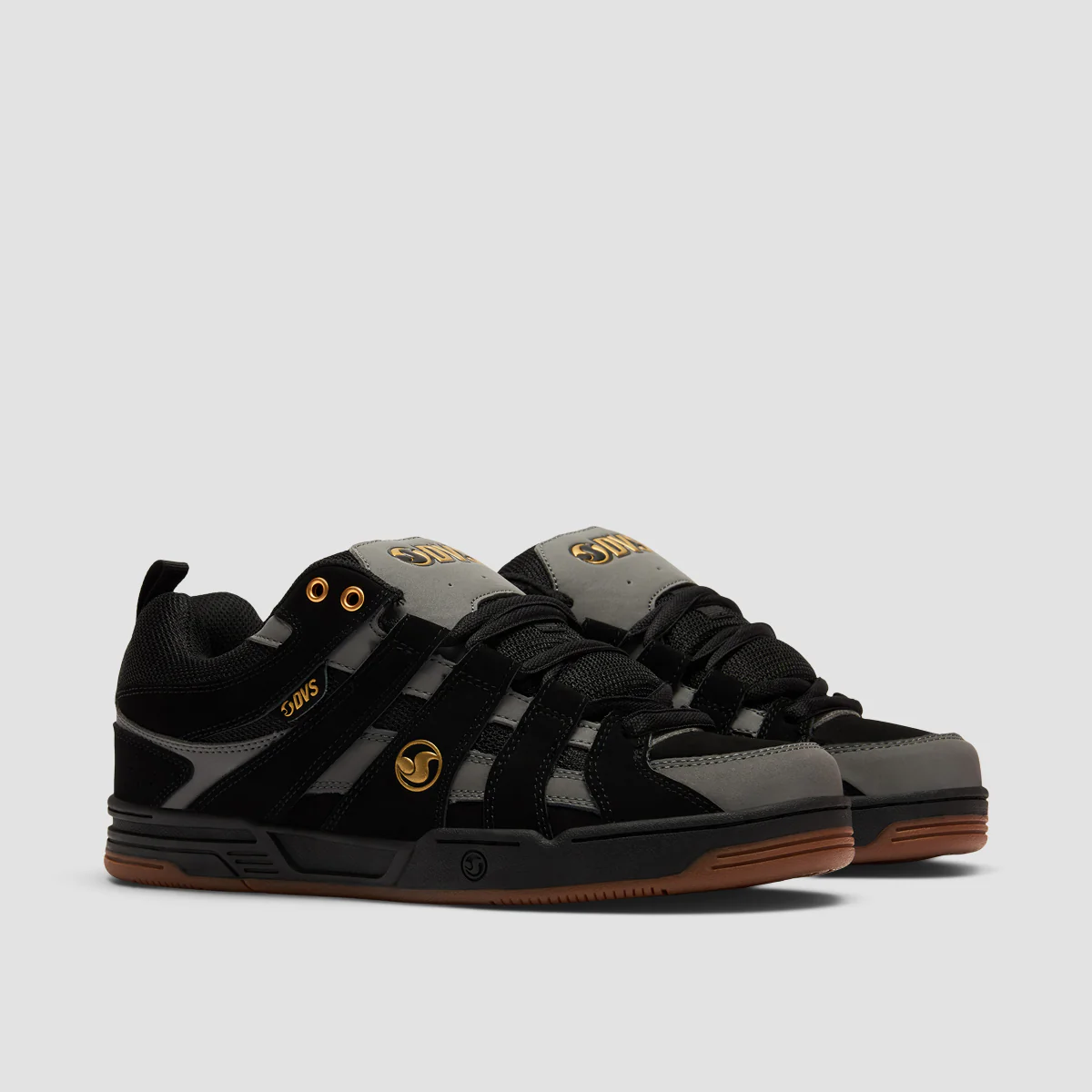 DVS Primo Shoes - Black/Charcoal/Gold Nubuck - Image 2