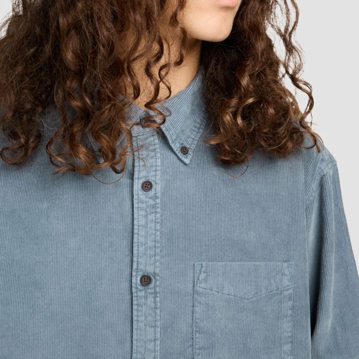 Element Button Down Corduroy Longsleeve Shirt Blue Mirage - Image 4