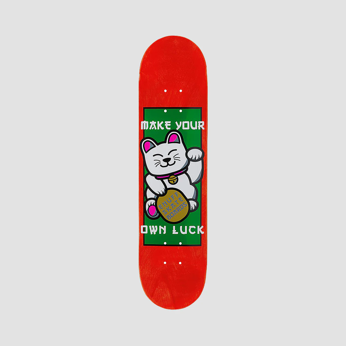 Enuff Designer Skateboard Deck Lucky Cat Red - 7.75"