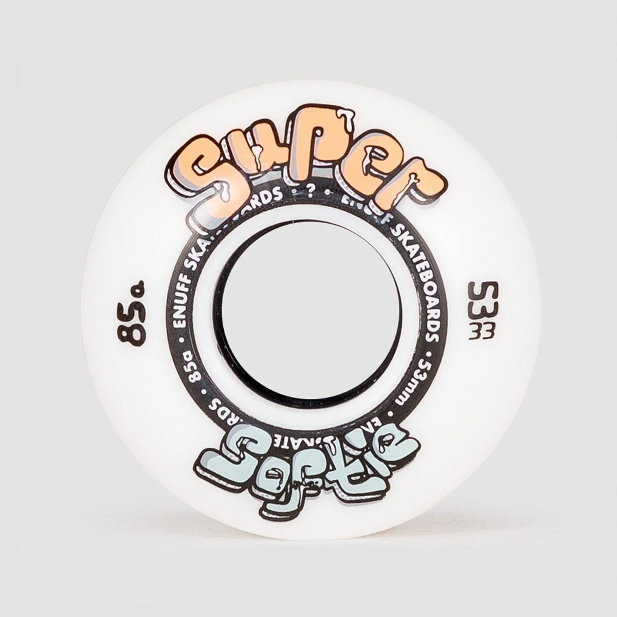 Enuff Super Softie Skateboard Wheels White 53mm - Image 2
