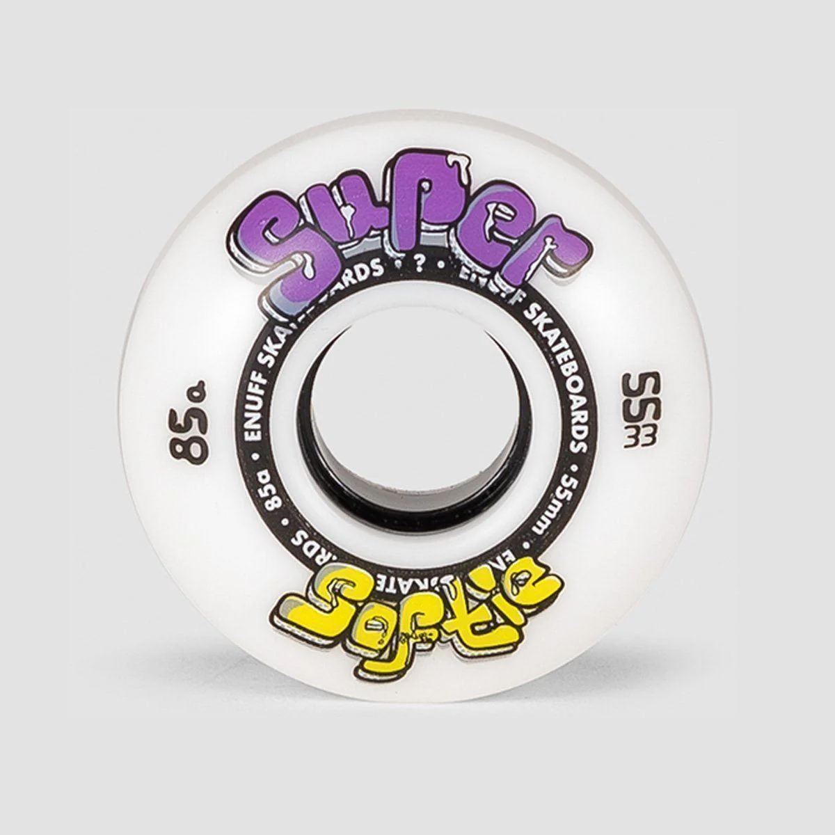 Enuff Super Softie Skateboard Wheels White 55mm - Image 2
