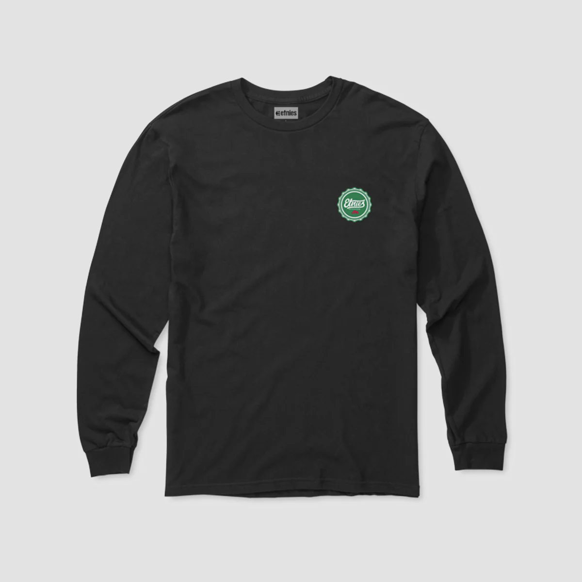 Etnies Bottle Cap Longsleeve T-Shirt Black - Image 2