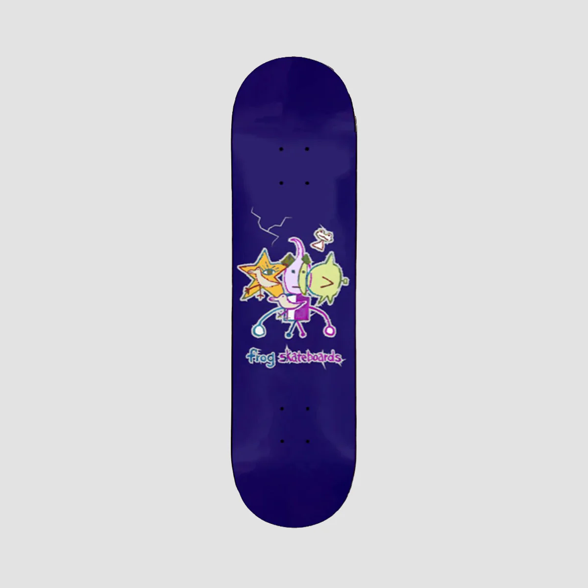 Frog Cracked Robot Boy Skateboard Deck Purple - 8"