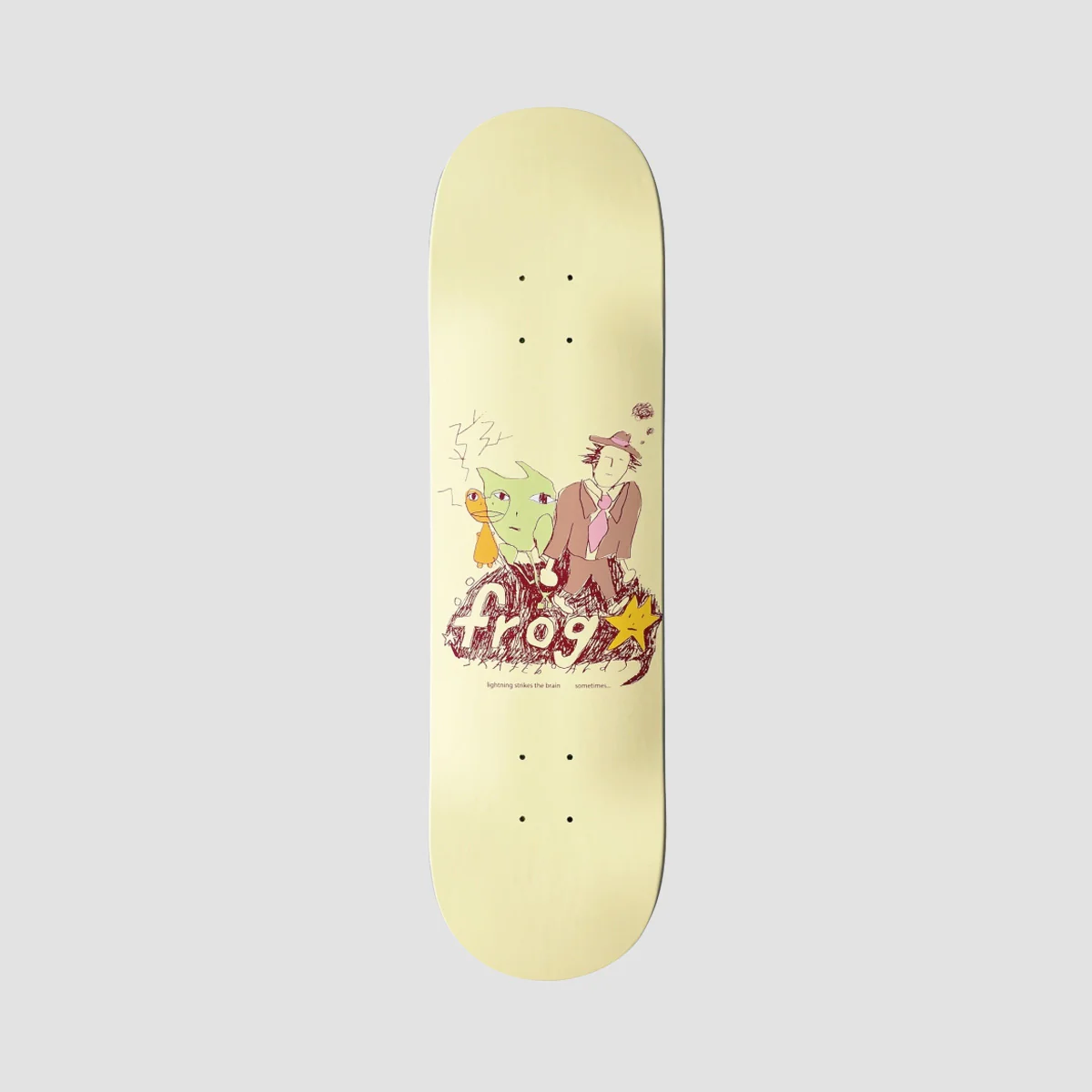 Frog Lightning Strikes The Brain Sometimes... Skateboard Deck - 8.25"