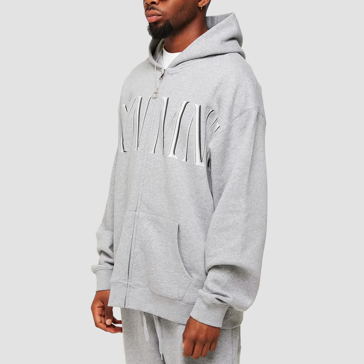 GVNMNT Imperial Zipped Hoodie Grey - Image 2