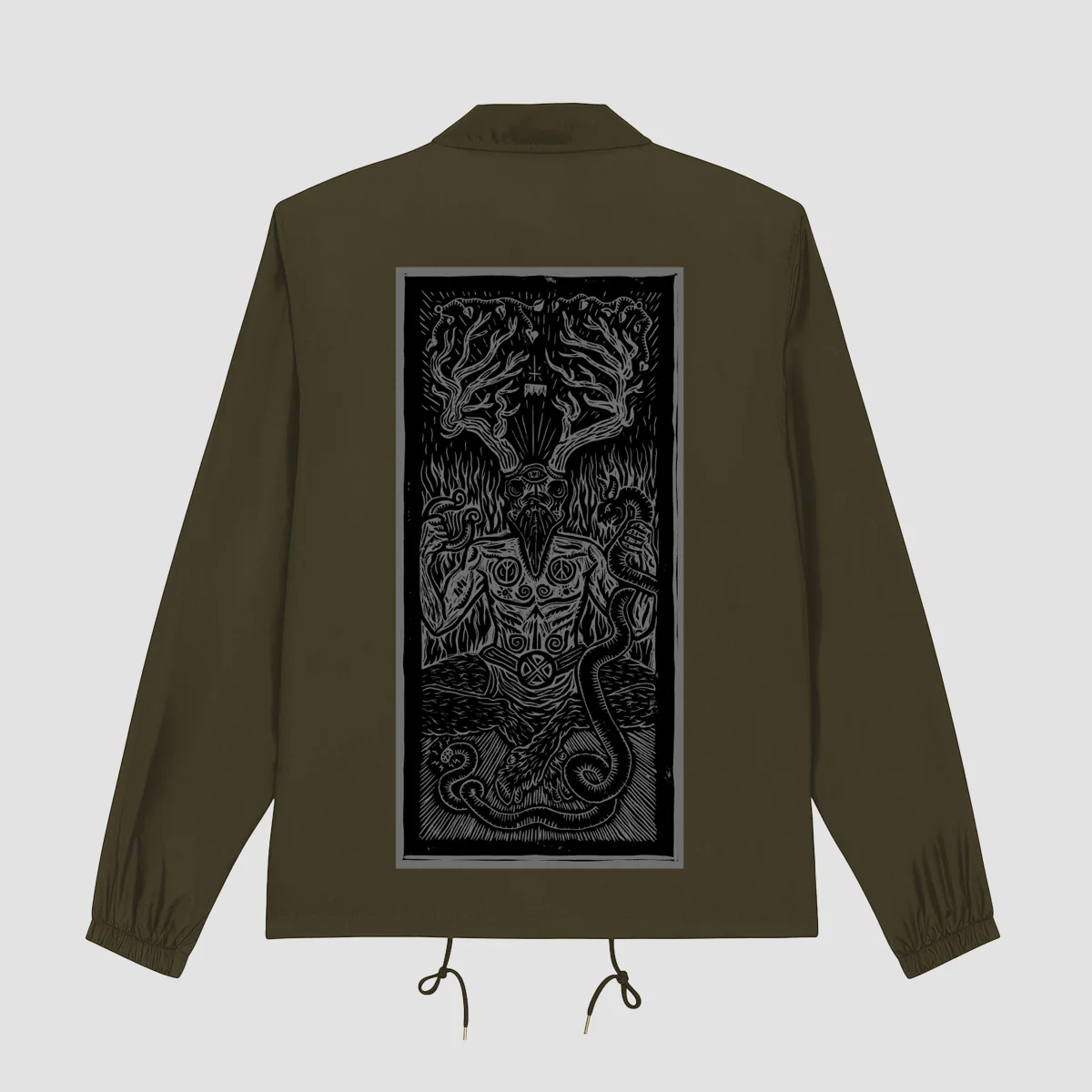 Heathen Ceronnous Coach Jacket Khaki - Image 8