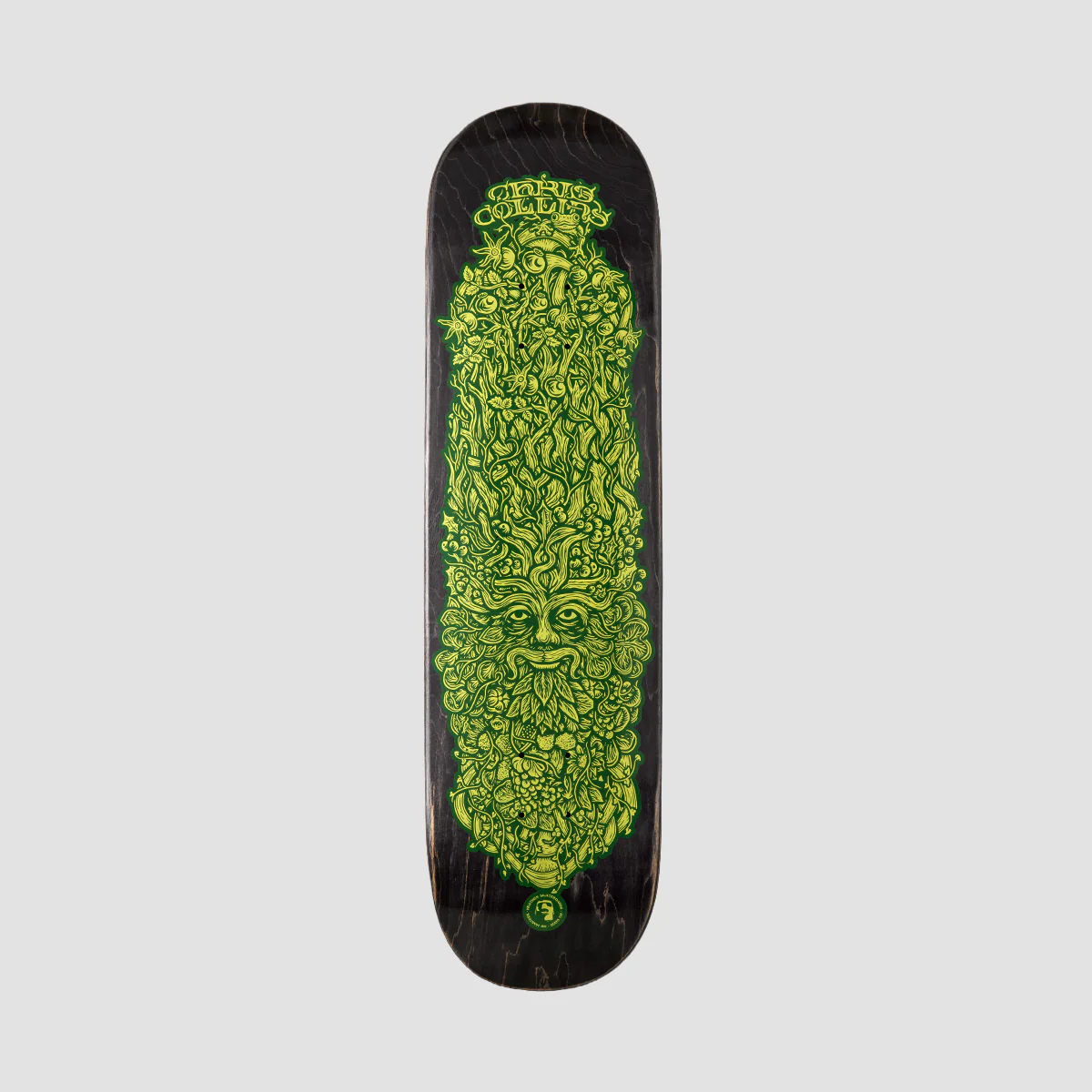 Heathen Chris Collins Green Man on Squarehead Skateboard Deck - 8.25"