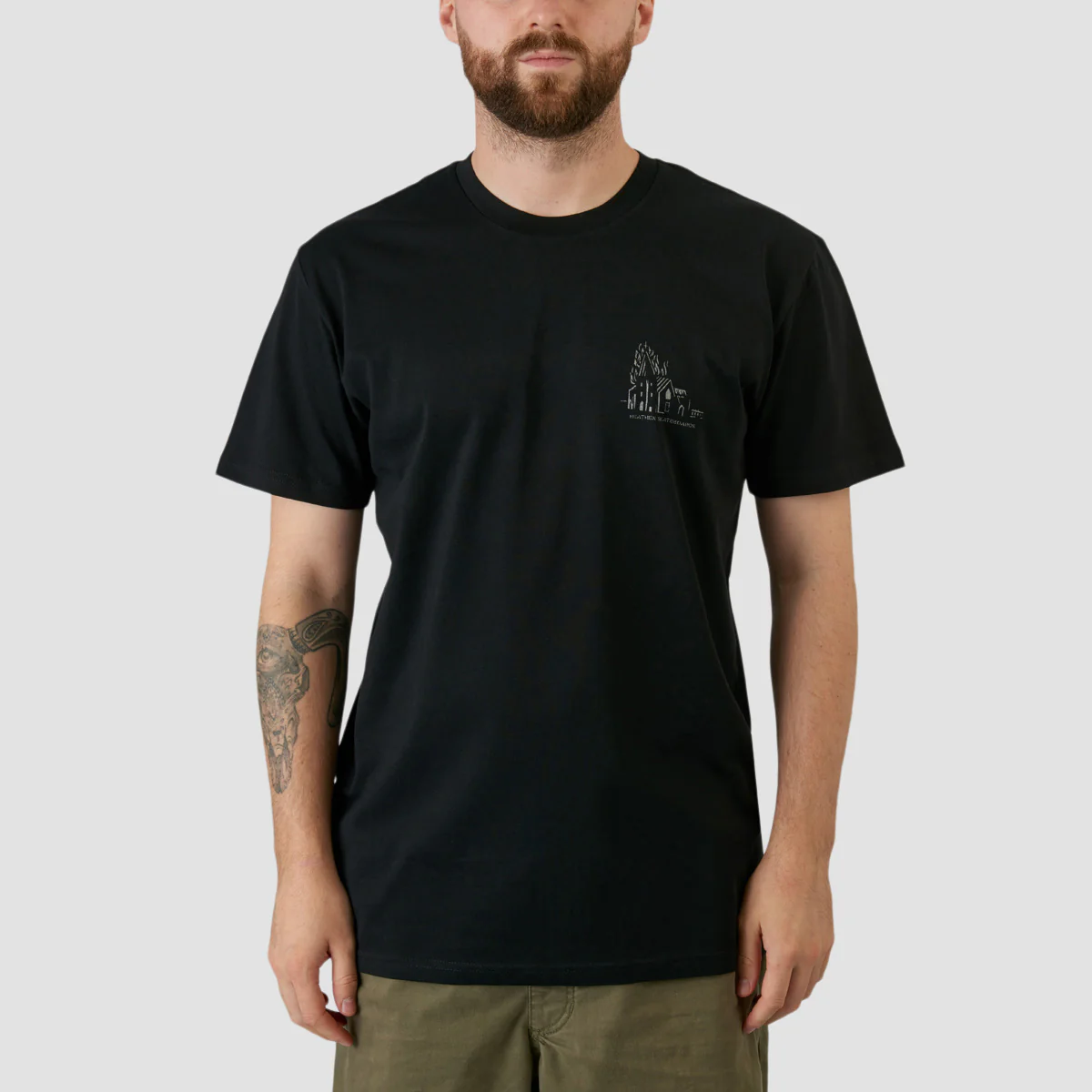 Heathen Lighthouse T-Shirt Black/Metal - Image 2