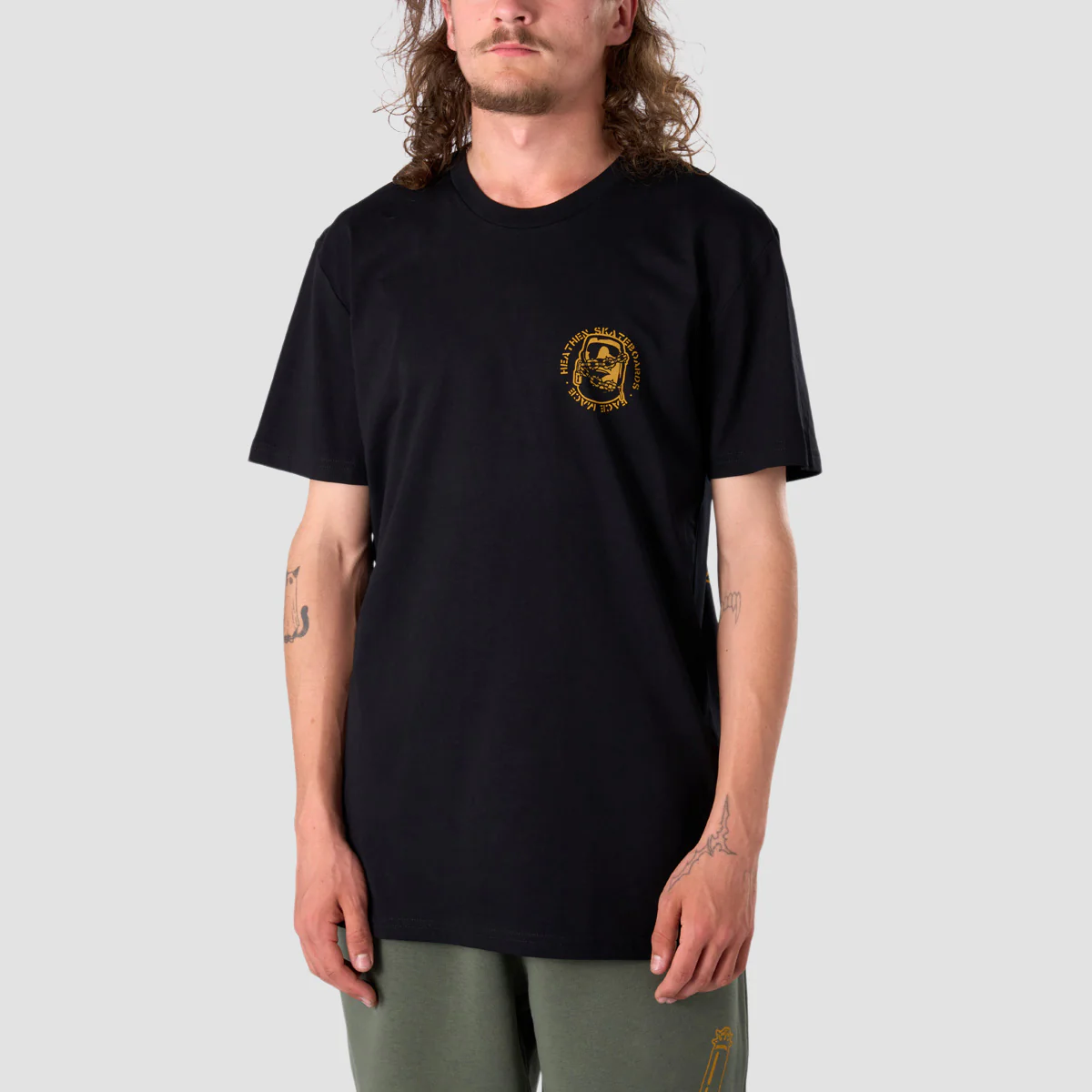 Heathen Mace Face T-Shirt Black - Image 3