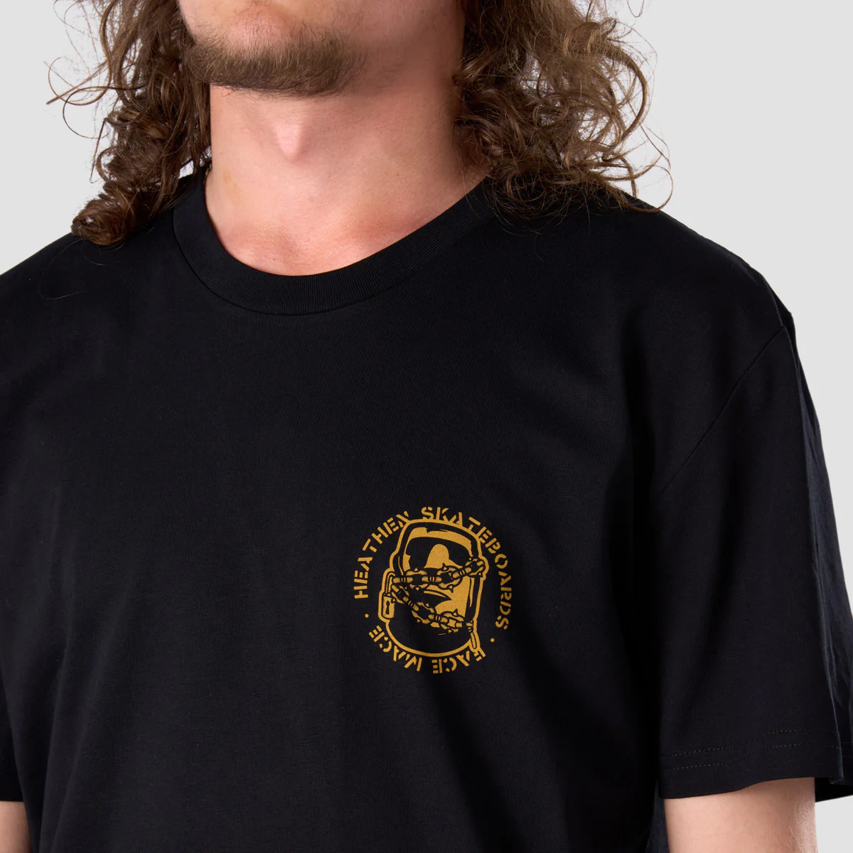 Heathen Mace Face T-Shirt Black - Image 4