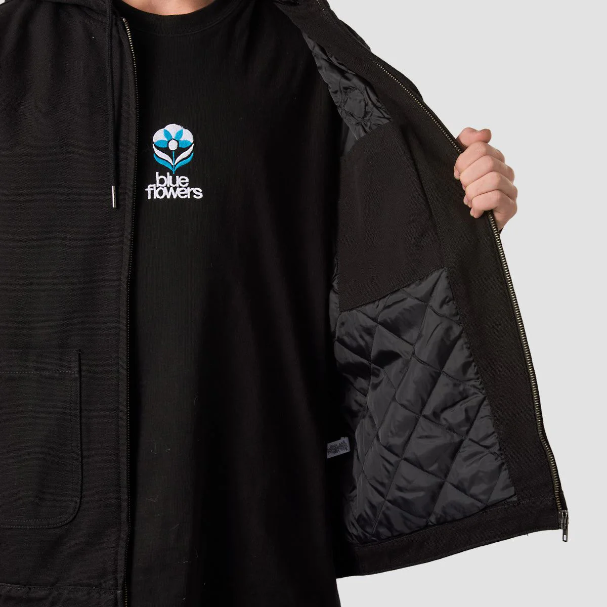 Heathen VG+ Discord Heavy Canvas Hooded Bomber Jacket Void - Image 2