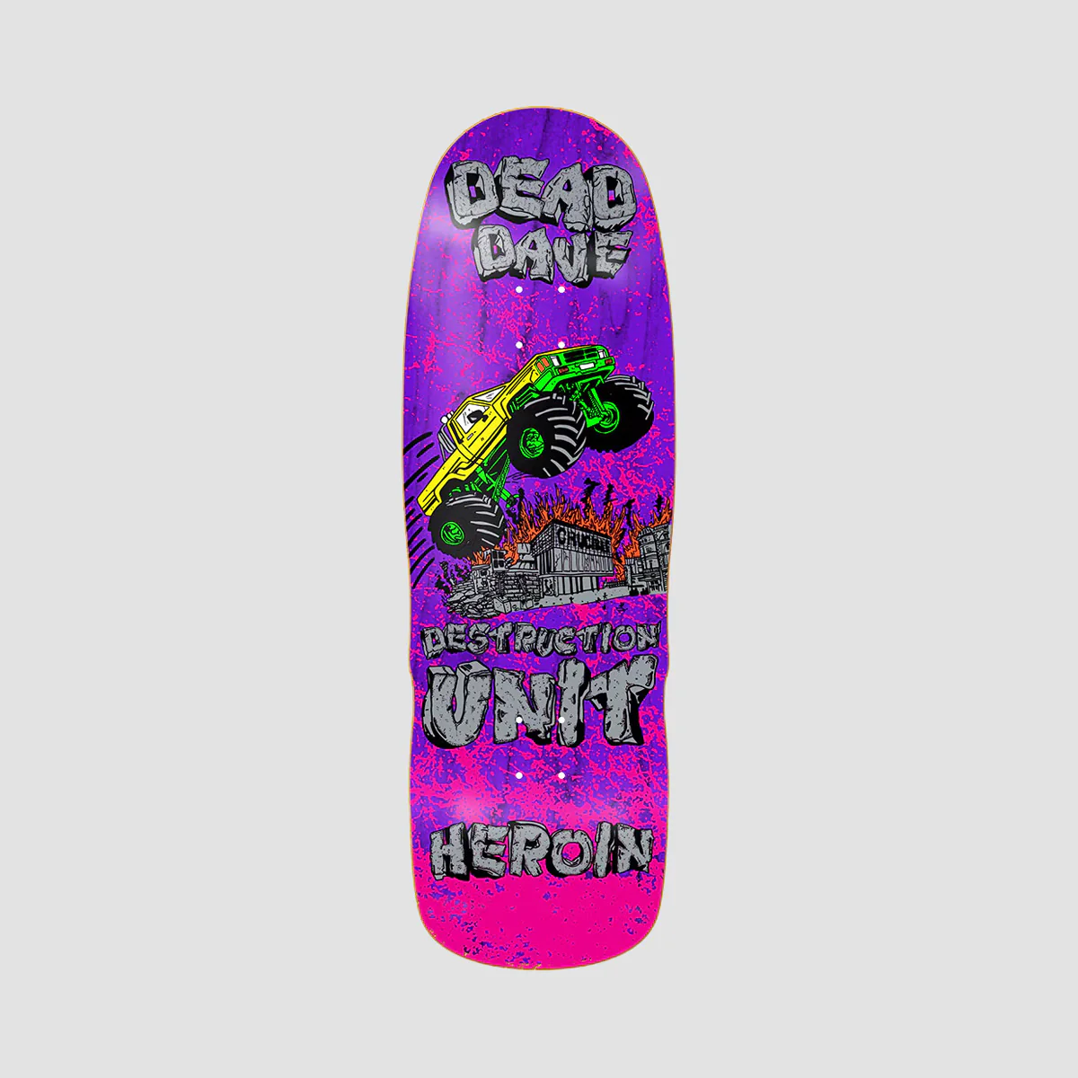 Heroin Dead Dave Knock Off Skateboard Deck Various Stains - 10.1"