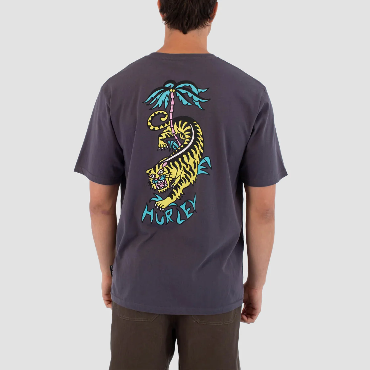 Hurley Etam Tiger T-Shirt Dark Stone Grey - Image 2