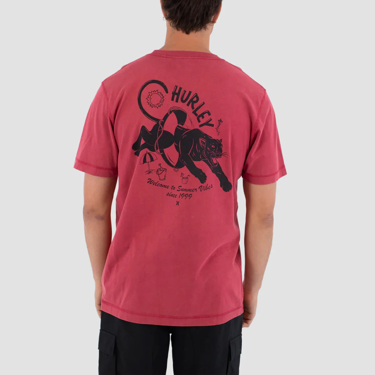 Hurley Sider BP T-Shirt Cherry Crimson - Image 2