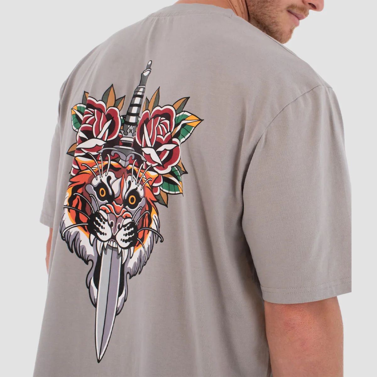 Hurley Tattoo Trudy Tigger T-Shirt Particle Grey - Image 2