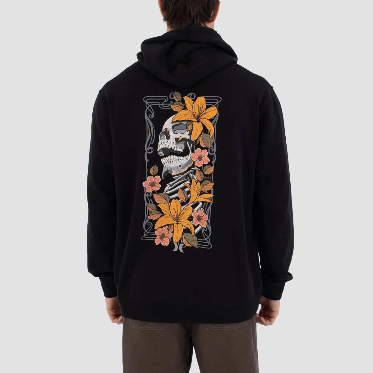 Hurley Trudy Tatto Skull Pullover Hoodie Black