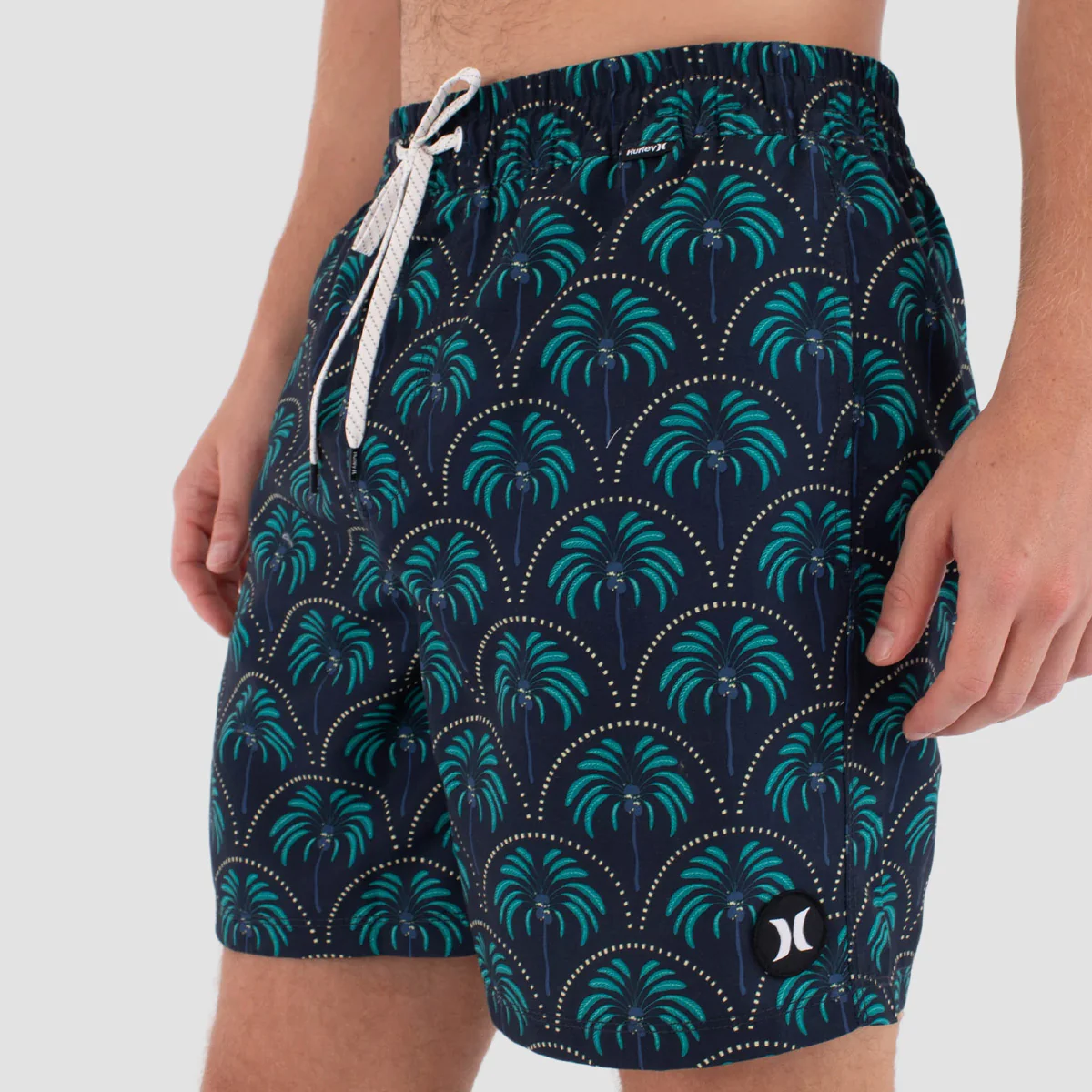 Hurley Volley Icon Palm 17" Boardshorts Obsidian